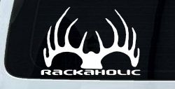 Rackaholic Deer Hunting Car or Truck Window Decal Sticker