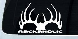 Rackaholic Deer Hunting Car or Truck Window Decal Sticker