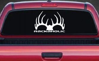 Rackaholic Deer Hunting Car or Truck Window Decal Sticker
