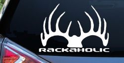 Rackaholic Deer Hunting Car or Truck Window Decal Sticker