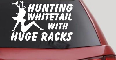 Hunting Whitetail With Huge Racks Car or Truck Vinyl Window Decal Sticker