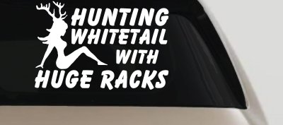 Hunting Whitetail With Huge Racks Car or Truck Vinyl Window Decal Sticker