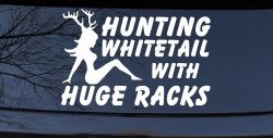 Hunting Whitetail With Huge Racks Car or Truck Window Decal Sticker
