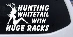 Hunting Whitetail With Huge Racks Car or Truck Window Decal Sticker