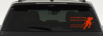 Support Our Troops Decal Military Car Truck Window Vinyl Sticker (Orange Red)