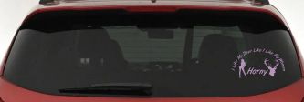 I Like my Deer Like My Women Horny Funny Hunting Car or Truck Window Decal Sticker (Lilac)