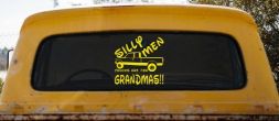 Silly Men Trucks Are For Grandmas Funny Car Truck Window Decal (Yellow)