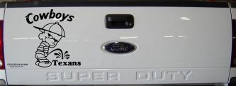 Cowboys Pee On Texans Vinyl Decal Funny Car Truck Window Sticker (Black)