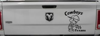 Cowboys Pee On Texans Vinyl Decal Funny Car Truck Window Sticker (Black)