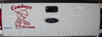 Cowboys Pee On Texans Decal Pee Ons Car or Truck Window Decal Sticker (Burgundy)