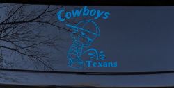 Cowboys Pee On Texans Vinyl Decal Funny Car Truck Window Sticker (Sky Blue)