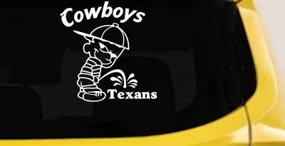 Cowboys Pee On Texans Vinyl Decal Funny Car Truck Window Sticker