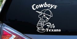 Cowboys Pee On Texans Decal Pee Ons Car or Truck Window Decal Sticker