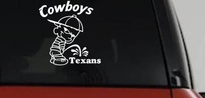 Cowboys Pee On Texans Vinyl Decal Funny Car Truck Window Sticker