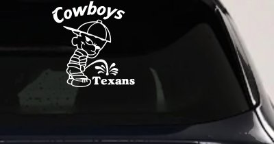 Cowboys Pee On Texans Vinyl Decal Funny Car Truck Window Sticker