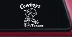 Cowboys Pee On Texans Decal Pee Ons Car or Truck Window Decal Sticker
