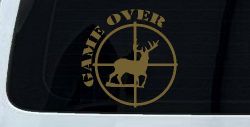 Game Over Deer In Scope Hunting Car Truck Window Vinyl Decal Sticker (Gold)