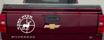 Game Over Deer In Scope Hunting Car Truck Window Vinyl Decal Sticker (White)