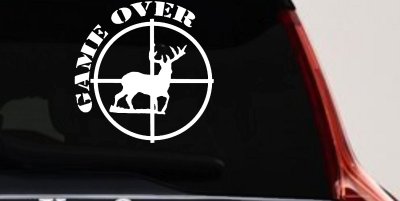 Game Over Deer In Scope Hunting Car Truck Window Vinyl Decal Sticker