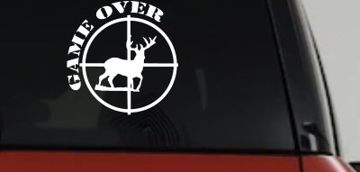 Game Over Deer In Scope Hunting Car Truck Window Vinyl Decal Sticker