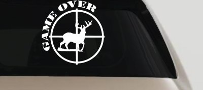 Game Over Deer In Scope Hunting Car Truck Window Vinyl Decal Sticker
