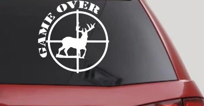 Game Over Deer In Scope Hunting Car Truck Window Vinyl Decal Sticker