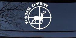 Game Over Deer In Scope Hunting Car or Truck Window Decal Sticker
