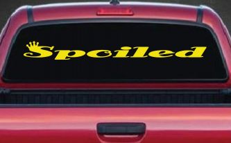 Spoiled with Crown Car or Truck Window Decal Sticker (Yellow)