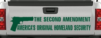 2nd Amendment Homeland Security Guns Car Truck Window Vinyl Decal Sticker (Dark Green)