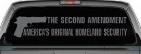 The 2nd Amendment America's Original Homeland Security Guns Car or Truck Window Decal Sticker (Silver)