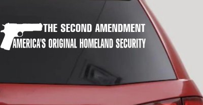 2nd Amendment Homeland Security Guns Car Truck Window Vinyl Decal Sticker