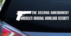 The 2nd Amendment America's Original Homeland Security Guns Car or Truck Window Decal Sticker
