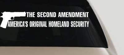 2nd Amendment Homeland Security Guns Car Truck Window Vinyl Decal Sticker