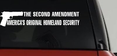 2nd Amendment Homeland Security Guns Car Truck Window Vinyl Decal Sticker