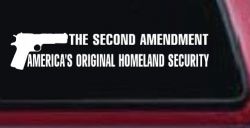 The 2nd Amendment America's Original Homeland Security Guns Car or Truck Window Decal Sticker