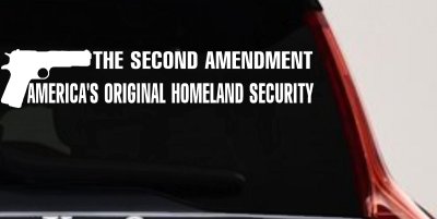 2nd Amendment Homeland Security Guns Car Truck Window Vinyl Decal Sticker