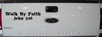 Walk by Faith John 316 Christian Car Truck Window Decal Sticker (Black)