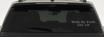 Walk by Faith John 3:16 Christian Car or Truck Window Decal Sticker (Silver)
