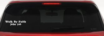 Walk by Faith John 3:16 Christian Car or Truck Window Decal Sticker (White)
