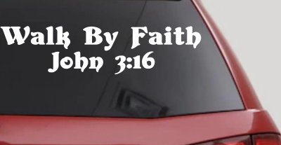 Walk by Faith John 316 Christian Car Truck Window Decal Sticker