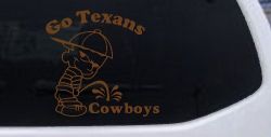 Go Texans Pee On Cowboys Decal Car or Truck Window Decal Sticker (Copper)
