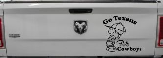 Go Texans Pee On Cowboys Decal Car or Truck Window Decal Sticker (Matte Black)