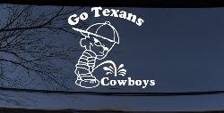 Go Texans Pee On Cowboys Decal Car or Truck Window Decal Sticker