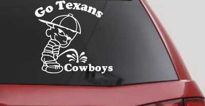 Go Texans Pee On Cowboys Decal Car Truck Window Sticker Houston Football