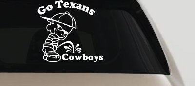 Go Texans Pee On Cowboys Decal Car Truck Window Sticker Houston Football