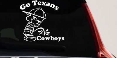 Go Texans Pee On Cowboys Decal Car Truck Window Sticker Houston Football