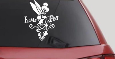 Tinkerbell Fearless Flirt Girlie Car Truck Window Vinyl Decal Sticker