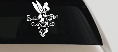 Tinkerbell Fearless Flirt Girlie Car Truck Window Vinyl Decal Sticker