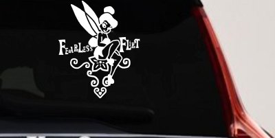 Tinkerbell Fearless Flirt Girlie Car Truck Window Vinyl Decal Sticker