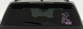 Pee on Haterz Decal Funny Car Truck Window Vinyl Sticker (Lilac)